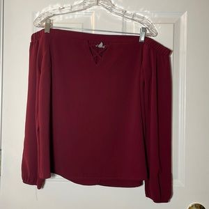 Charlotte Russe Off the Shoulder Maroon Top